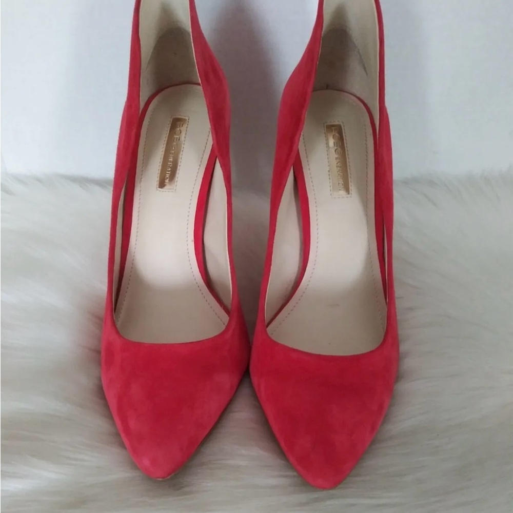 BCBGeneration Cosette Womens Pumps Shoes Size 9.5 Suede Leather Red